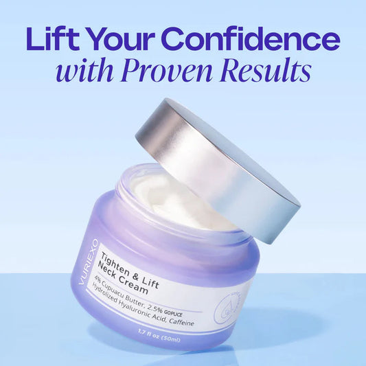 VURIEXO Miracle Neck Cream: Erase "Turkey Neck" & "Tech Neck" Lines Visible Lift & Smoothness in 4 Weeks