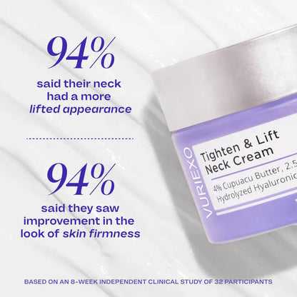 VURIEXO Miracle Neck Cream: Erase "Turkey Neck" & "Tech Neck" Lines Visible Lift & Smoothness in 4 Weeks