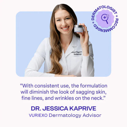 VURIEXO Miracle Neck Cream: Erase "Turkey Neck" & "Tech Neck" Lines Visible Lift & Smoothness in 4 Weeks