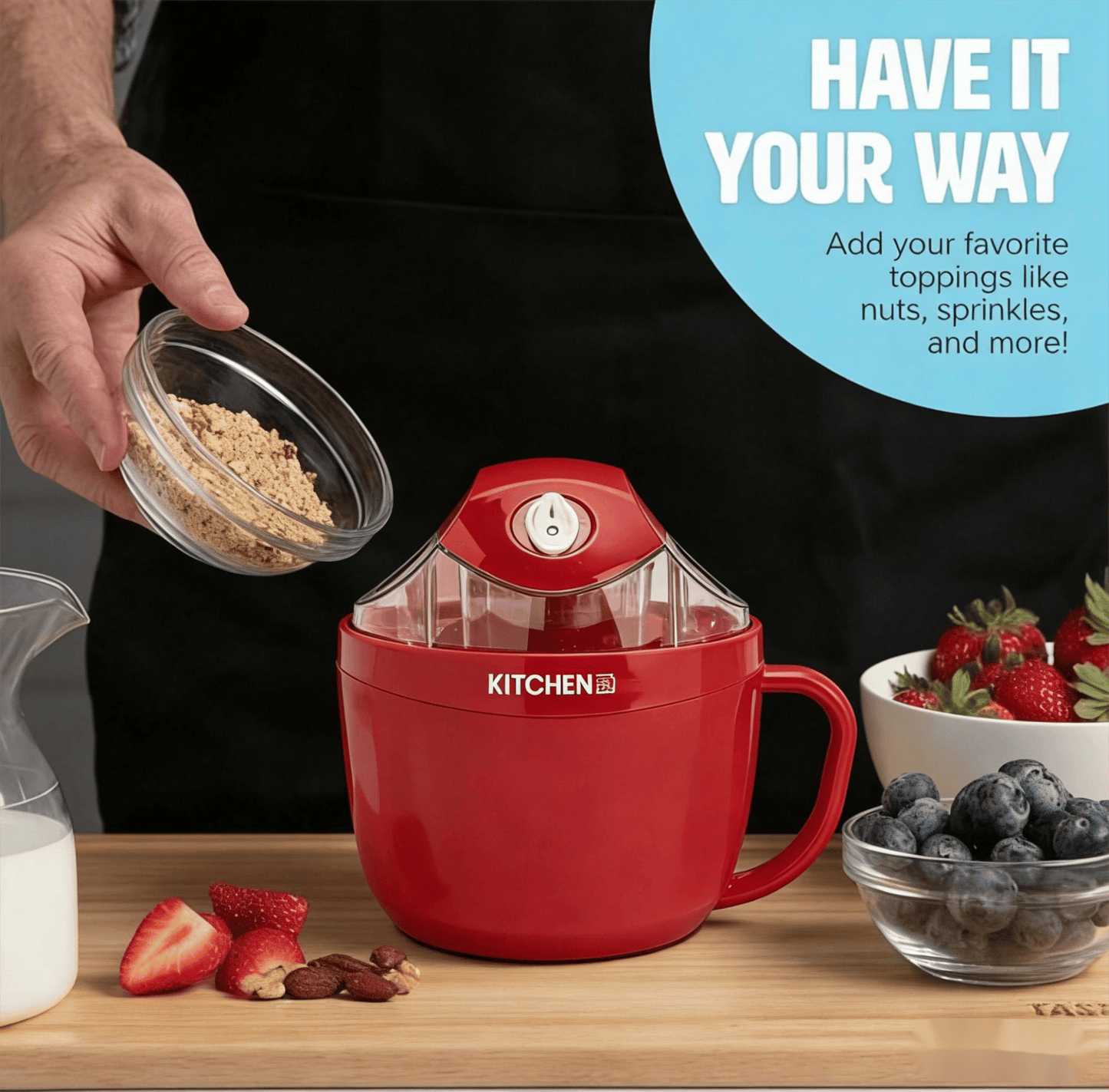 🔥Hot Sale 49% off🌟🍨KitchenHQ ice cream machine